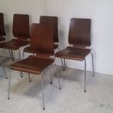 Set of 6 Danish thermoformed chairs