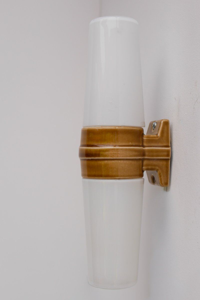 Vintage porcelain bathroom light by Sigvard Bernadotte for Ifö, 1960