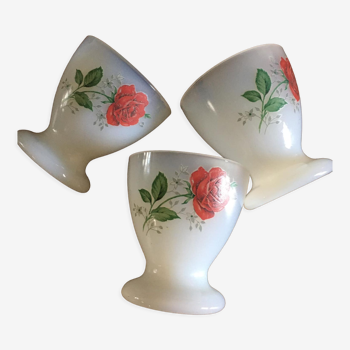 3 Coquetiers Arcopal. Pattern "Red Rose"