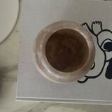 Vase boule rond en marbre beige, Italie 1970