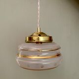 Vintage globe suspension in frosted glass