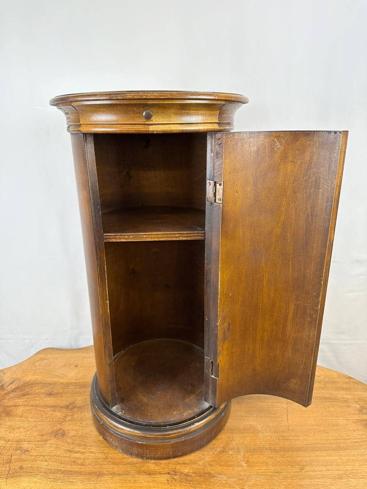 Small cylindrical wooden mini-bar
