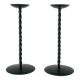 Pair of wrought iron candlesticks, Brutalist, 1970