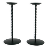 Pair of wrought iron candlesticks, Brutalist, 1970