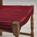 1970s, set of 6 Danish dining chairs, oak wood, furniture wool.