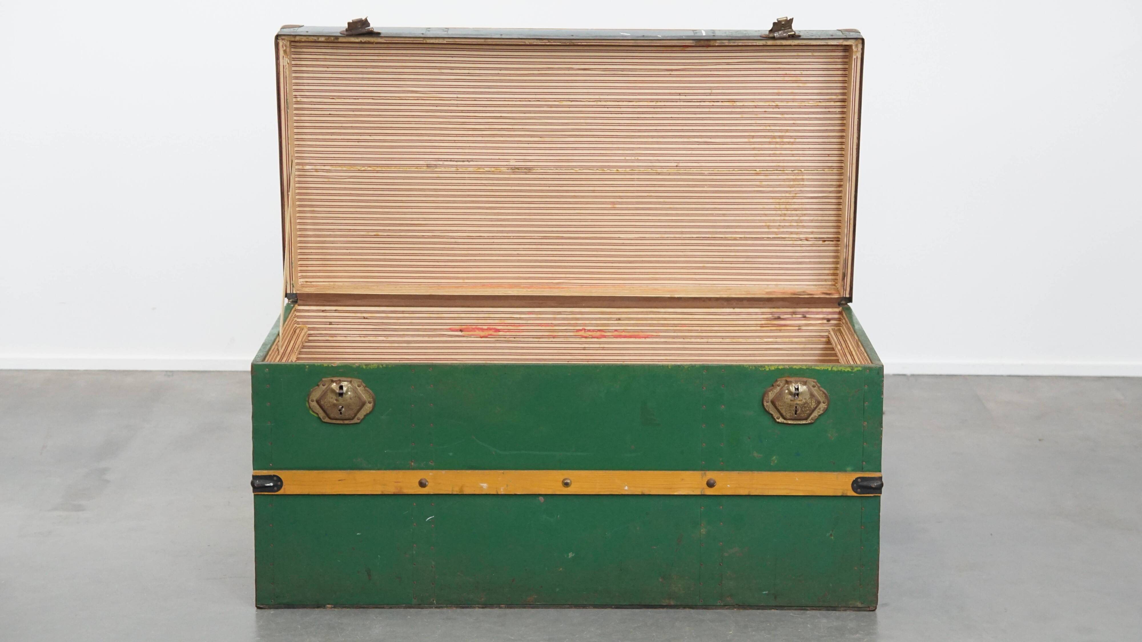 Large Antique Travel Trunk / Coffee Table from the Early 1900s with Handles