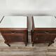 Pair of 1950s Art Decò bedside tables with mirrored top