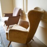 Chair has ears beige flesh wing in his 50s/60s juice