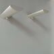 Pair of vintage wall lights with variable intensity, white lacquered metal, France 1970