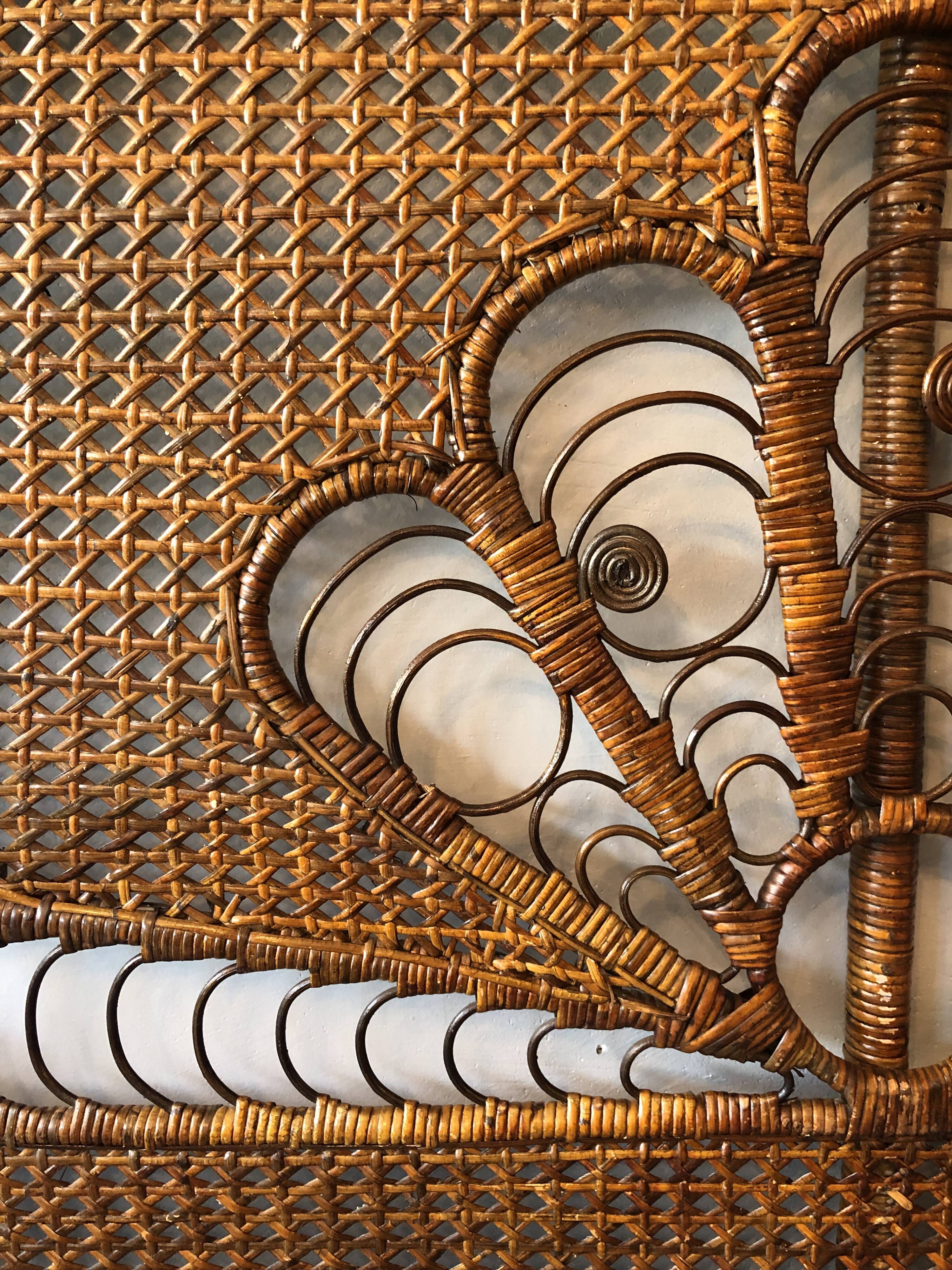 Vintage rattan headboard