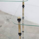 Glass and brass shop window display shelf 1950
