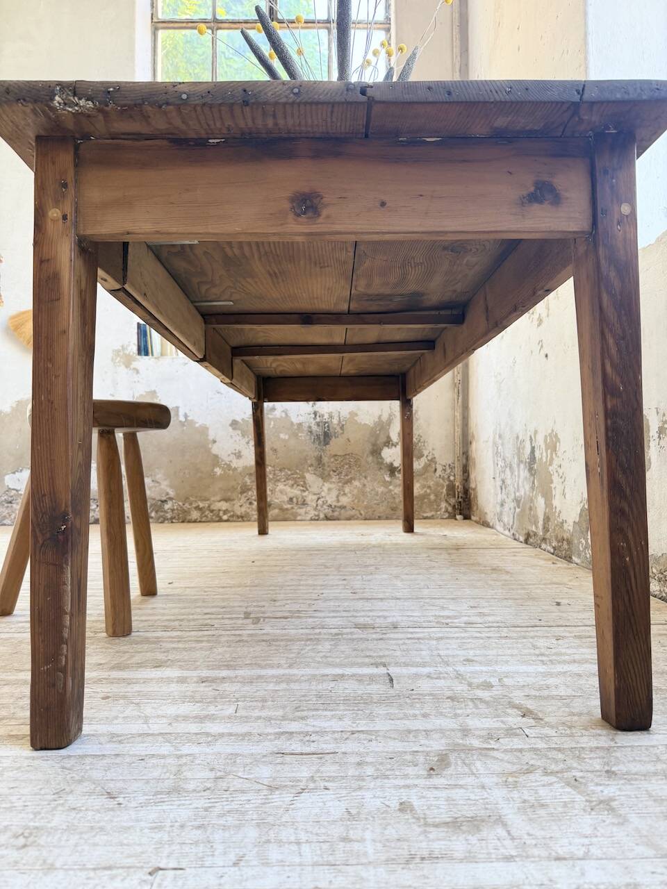 1950s pine farmhouse table 220cm