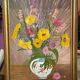 bouquet of flowers - oil or acrylic on canvas, signed Collot Bernard 1982