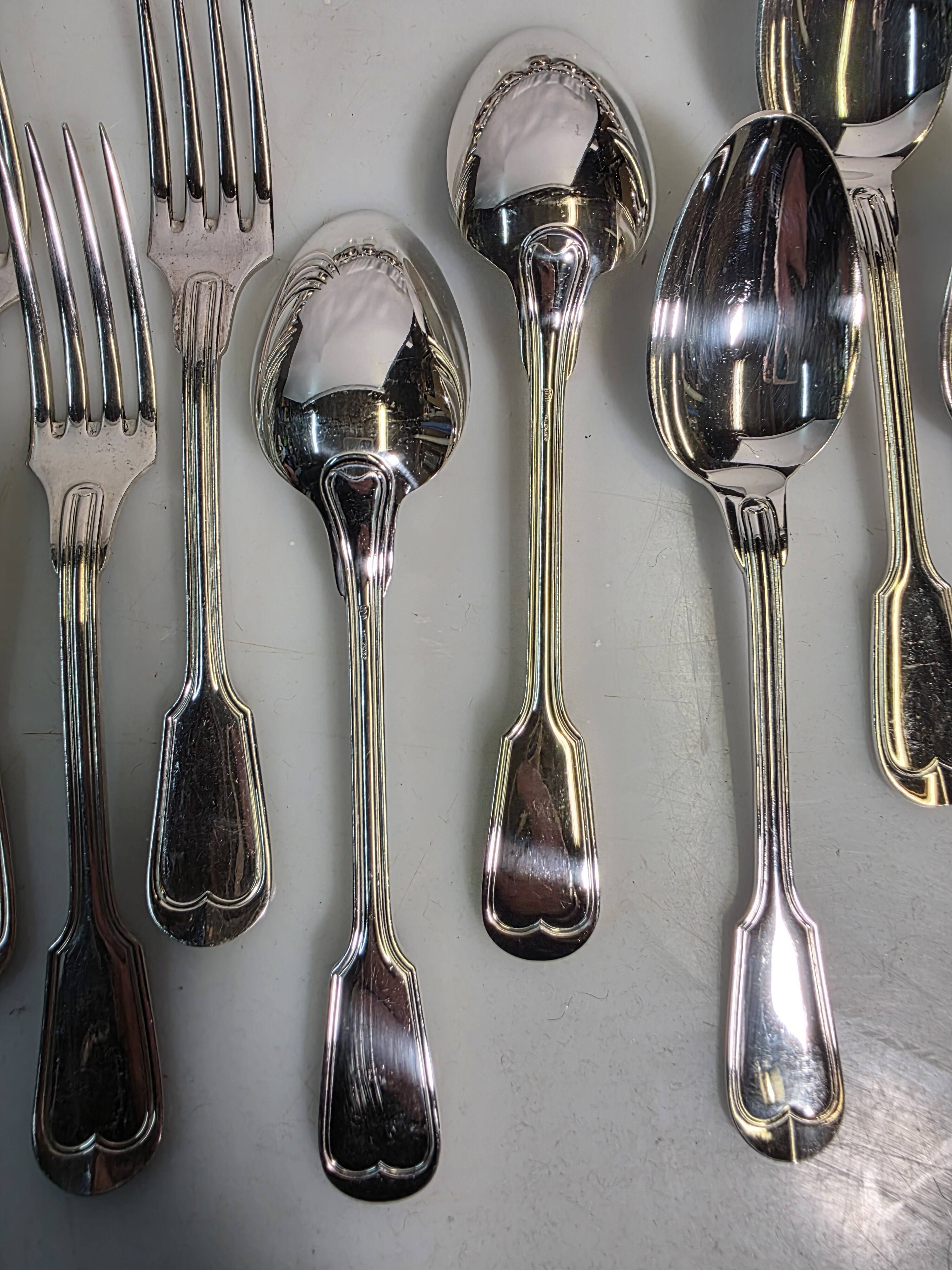 Boulenger silver-plated cutlery set, 86 pieces, hallmark 100.