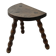 vintage French farm stool in turned wood