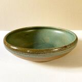 Enamelled stoneware dish / salad bowl signed