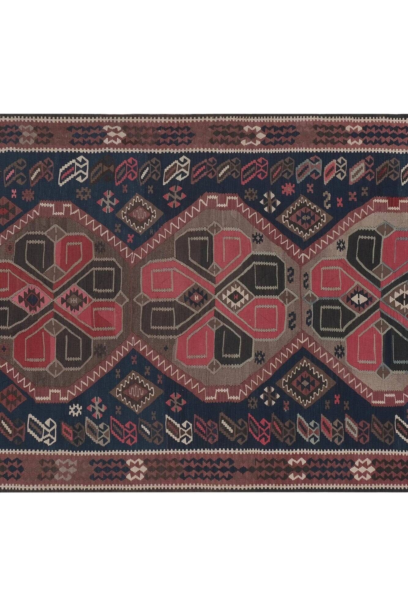 Vintage Turkish kilim, handwoven, 181x351 cm.
