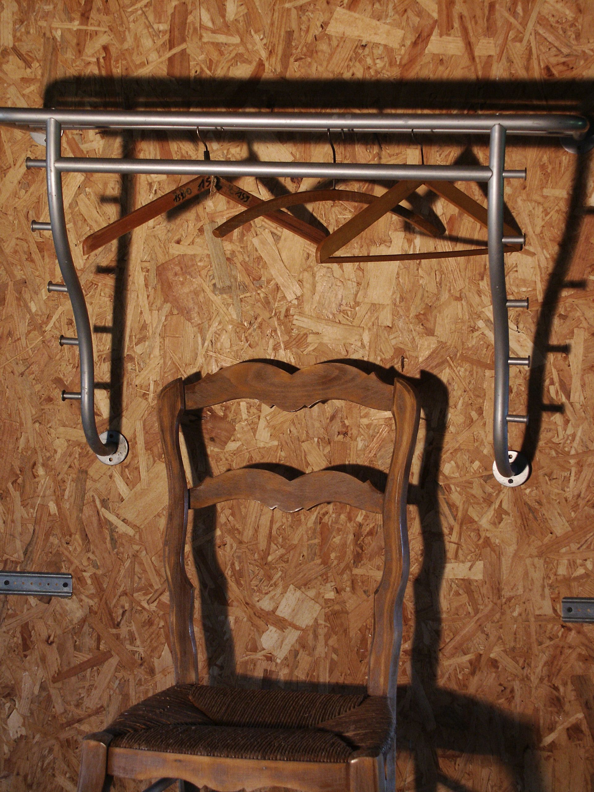 Grey metal coat rack