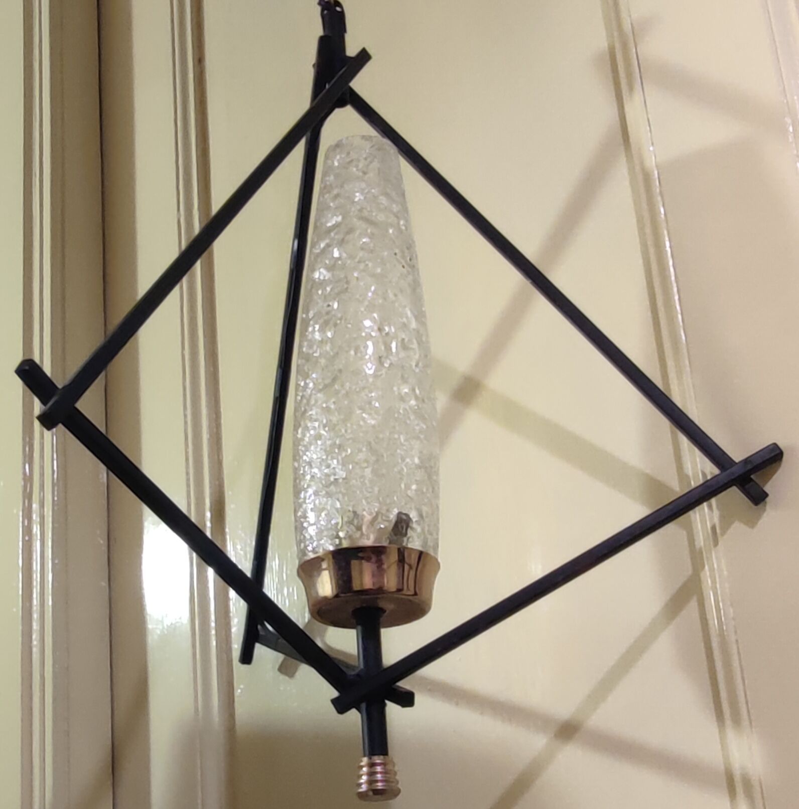 Pair of chandeliers Lunel design pendant lamps 1950s