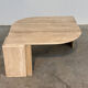 Italian travertine sculptural eye shaped coffee table, 1980s