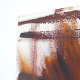 Tableau, peinture abstraite tons orangés, années 60