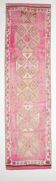 3x11 Pink Shades Hallway Runner Rug, Vintage Handmade Orientel Runner