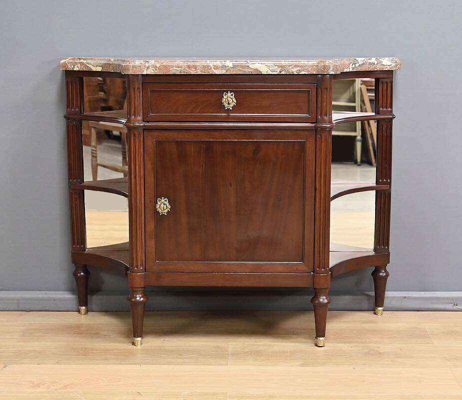 Small Mahogany Serving Cabinet, Louis XVI Style – 19th Century