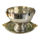 Silver Plated Grape Ice Bucket with Pedestal Tray, French ice bucket