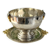 Silver Plated Grape Ice Bucket with Pedestal Tray, French ice bucket