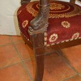 Fauteuil bergère style empire en acajou