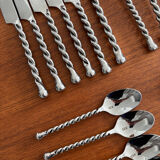 Stainless steel cutlery set with twisted handles – Design cutlery set