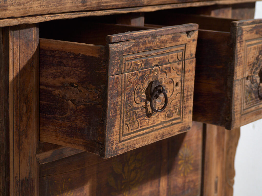 Antique carved pine wood console – China, circa 1900