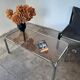Table basse chrome, verre fumé