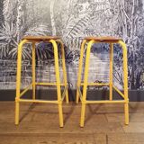 2 high metal workshop stools