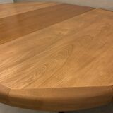 Table scandinave ronde vintage à pied central étoile extensible Baumann