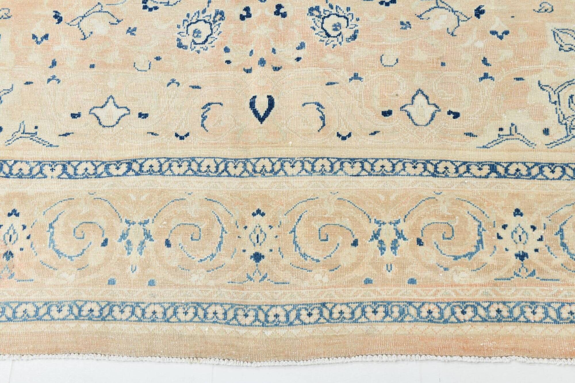 9x12 Salmon Pink Blue Classic Antique 56s Persian Rug, 289x376Cm