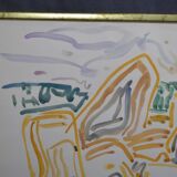 Peter PFOSI (1913-2004) "Landscape" Watercolor monogrammed and dated 1987