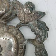 Grand ex voto coeur argent 15 cm antique italien grace reçu