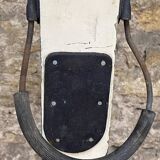 Old Pair of Vintage Blue & White Wooden Skis Mountain Chalet Decor - 218 cm