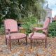 Pair of Louis XVI Style Mahogany Flat Back Armchairs, 19th Century