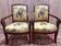 Pair of 19th-century armchairs with a scrolled back