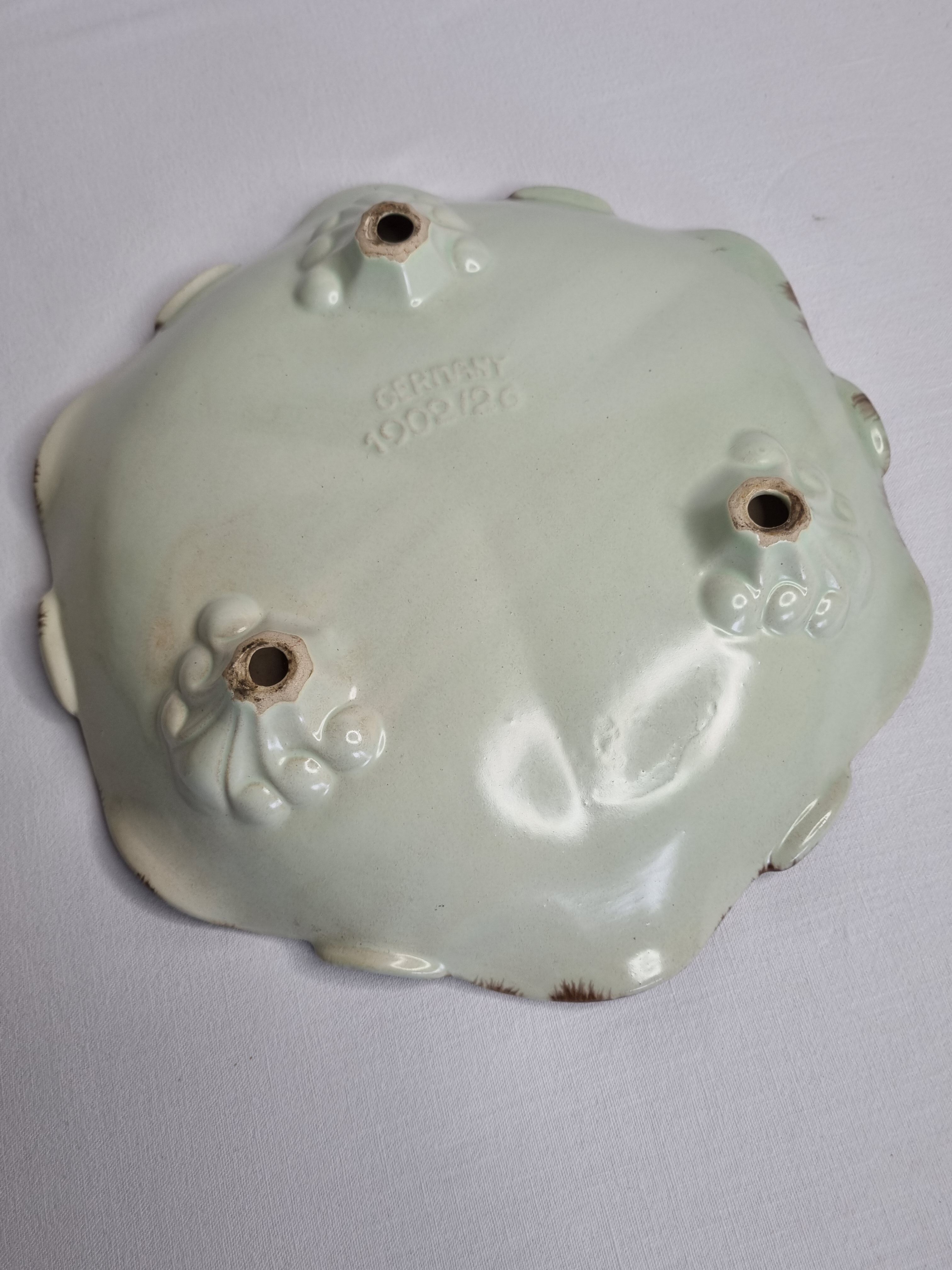 Enamelled ceramic fruit cup, Germany, 28 cm