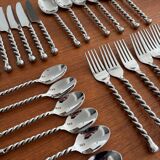 Stainless steel cutlery set with twisted handles – Design cutlery set