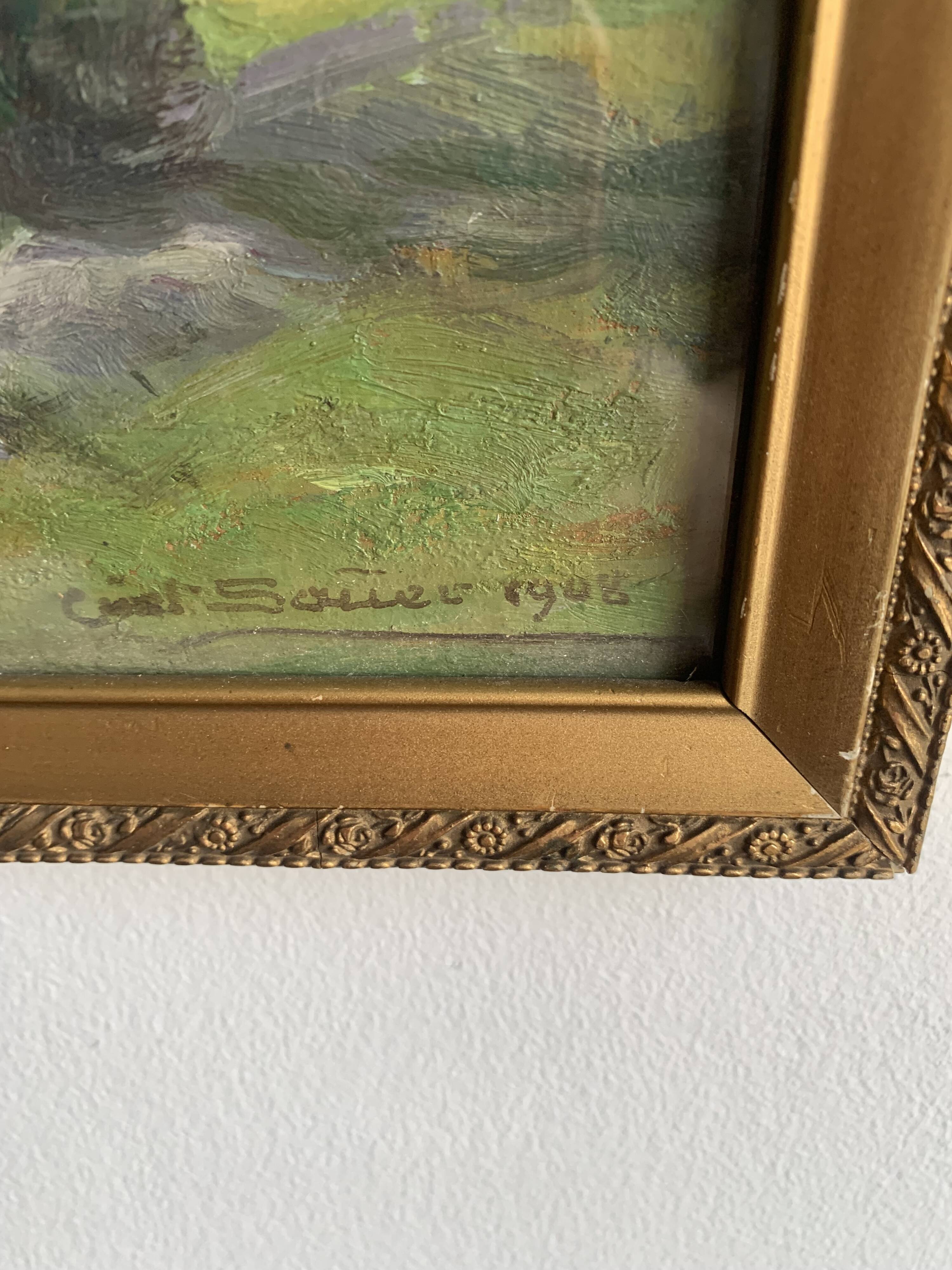 Original Oil Painting – Alpine Landscape, 1908