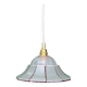 Pendant light with red striped frosted glass shade