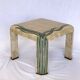 Travertine coffee/side table with brass inlay, 1970s