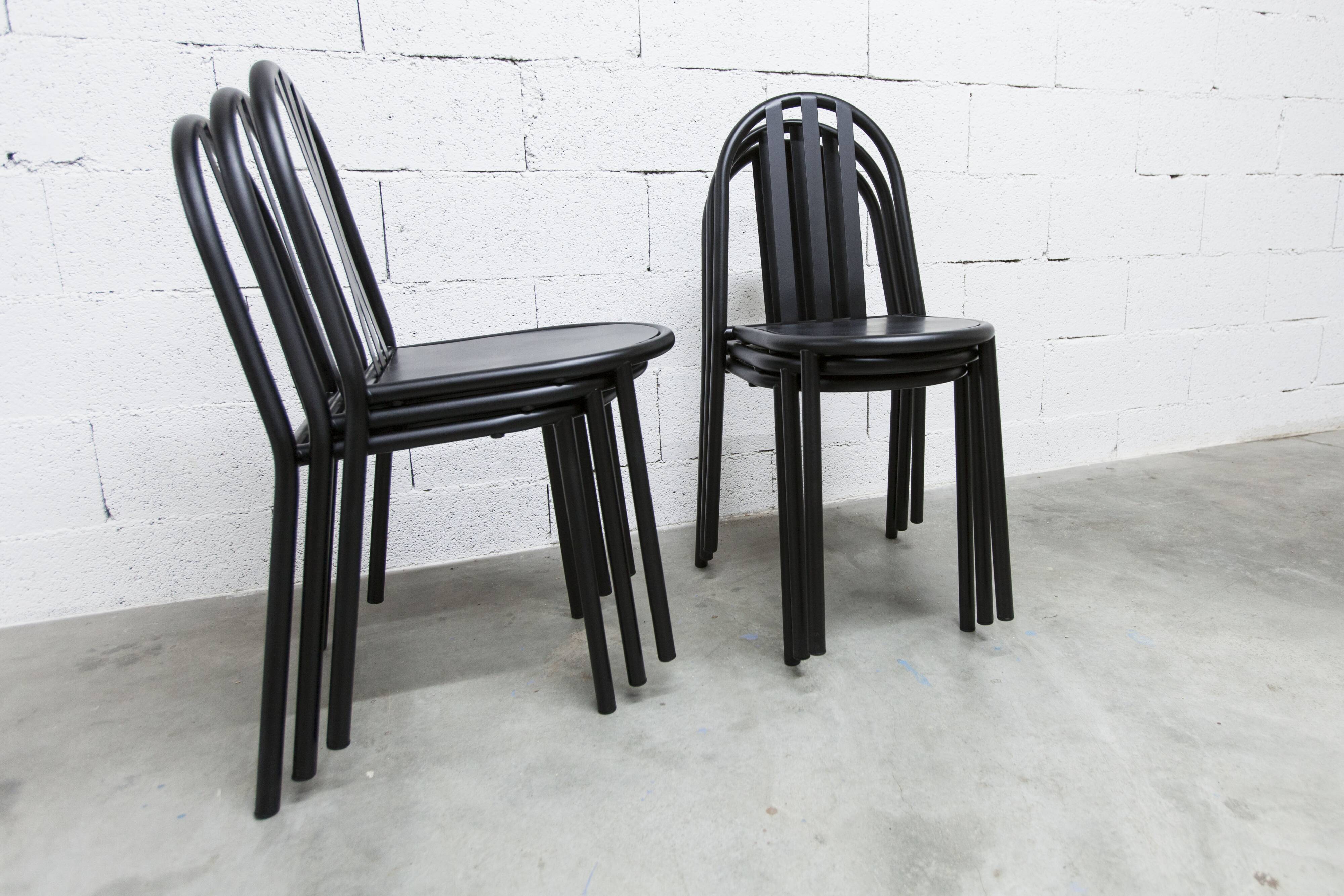 Set of 6 "202" model chairs by Robert Mallet Stevens 1980
