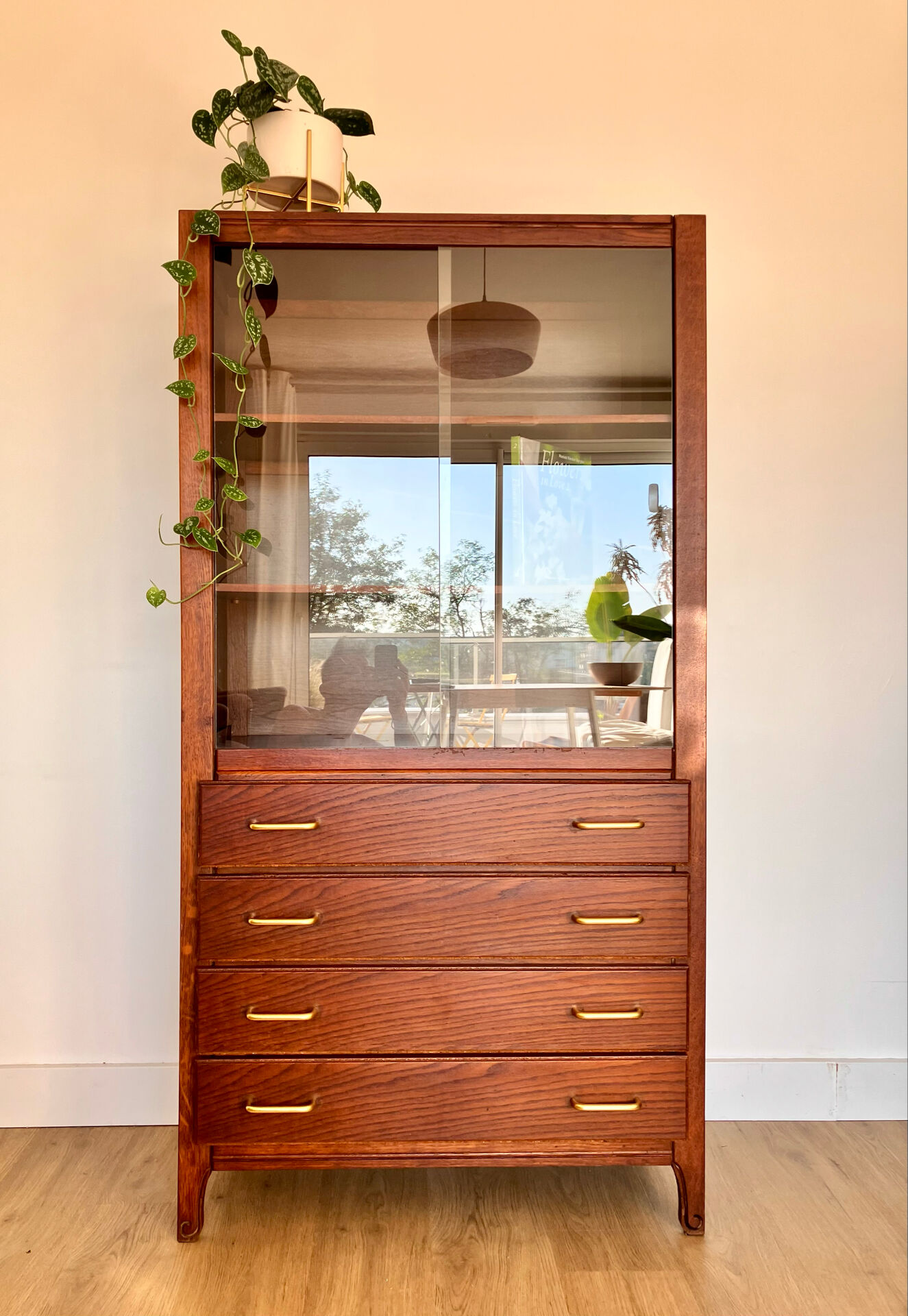 1970s wooden library buffet