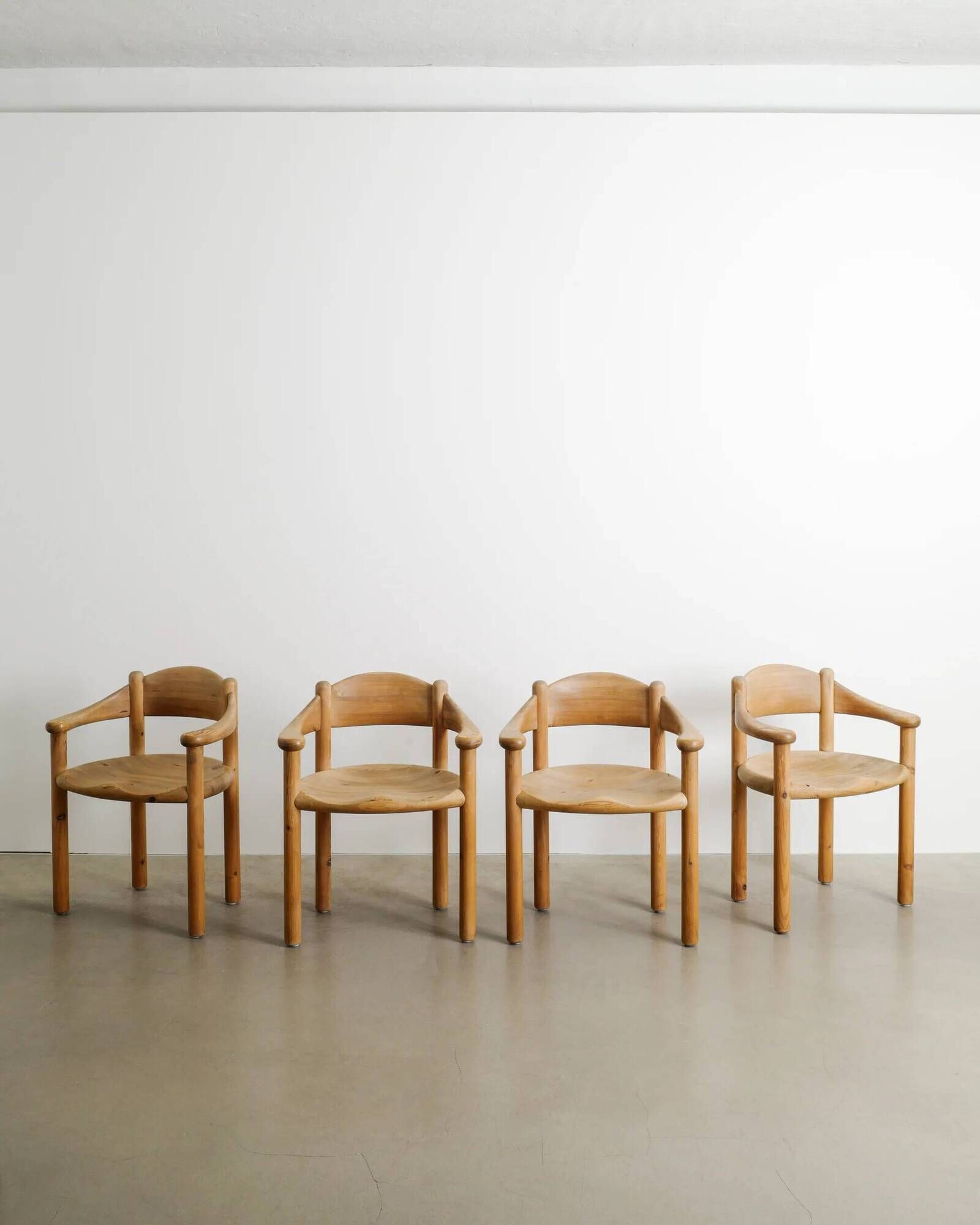 Danish Mid Century Wooden Sculptural Dining Chairs by Rainer Daumill, 1970s