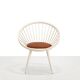 White Yngve Ekström Cirkle chair with leather cushion